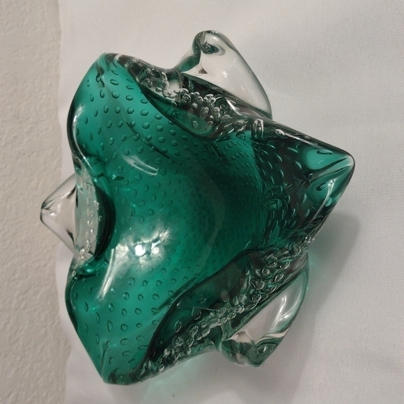 Mid-century modern Murano emerald green ashtray or bowl. Italy c 1950s - Picture 7 of 12